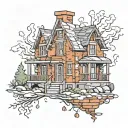brick shit house tattoo design idea