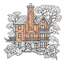 brick shit house tattoo design idea