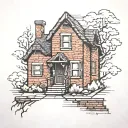 brick shit house tattoo design idea