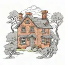 brick shit house tattoo design idea