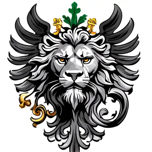 Hungarian flag lion tattoo design idea