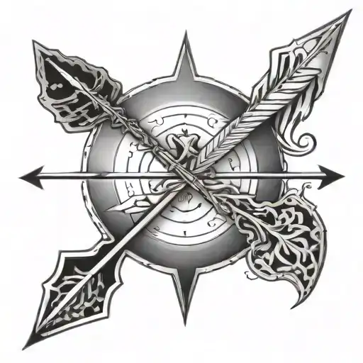 Sagittarius arrow with name xindoy tattoo design idea