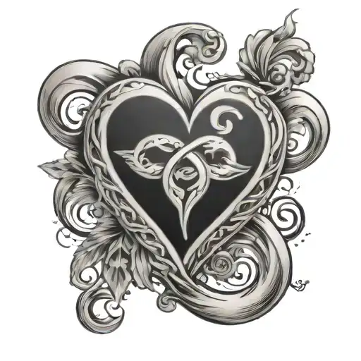 heart and infinity symbol combined together with "Brett's Girl" in it tattoo design idea