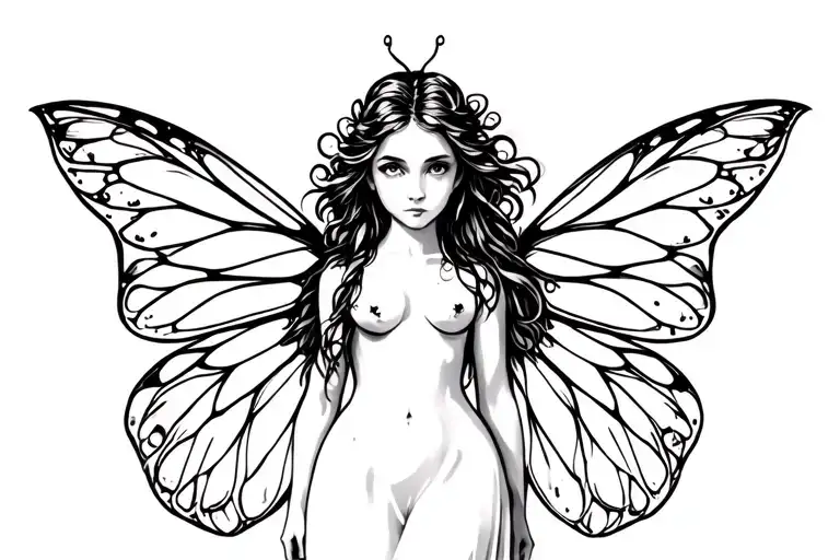 realistic fairy portrait tattoo tattoo design idea