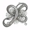 infinity symbol with names incorporated tattoo design idea