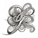 infinity symbol with names incorporated tattoo design idea