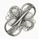 infinity symbol with names incorporated tattoo design idea