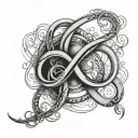 infinity symbol with names incorporated tattoo design idea