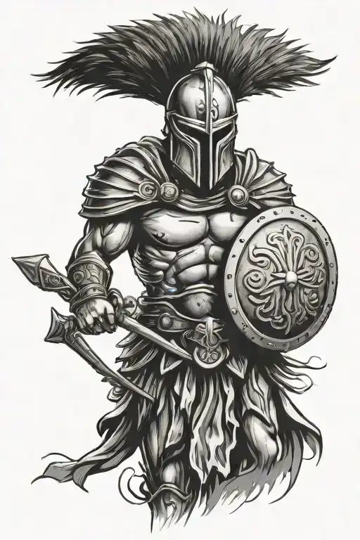 spartan warrior tattoo design idea