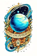 Uranus planet tattoo design idea