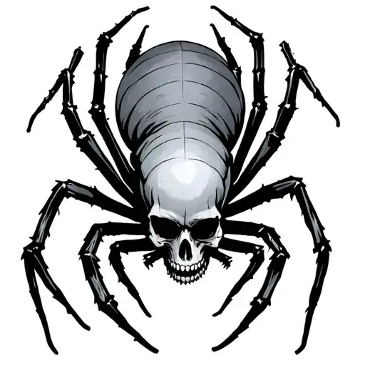 Skull Spider tattoo design idea