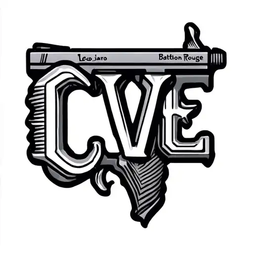 gun initials CVE Leo Louisiana Baton Rouge tattoo design idea