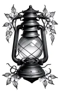 lantern crystal ball tattoo design idea