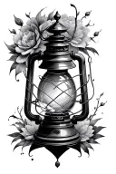 lantern crystal ball tattoo design idea
