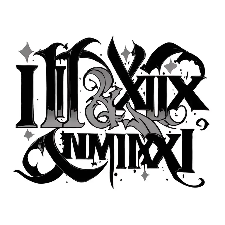 "III·XIX·MMXXI" birthday Roman numerals tattoo design idea