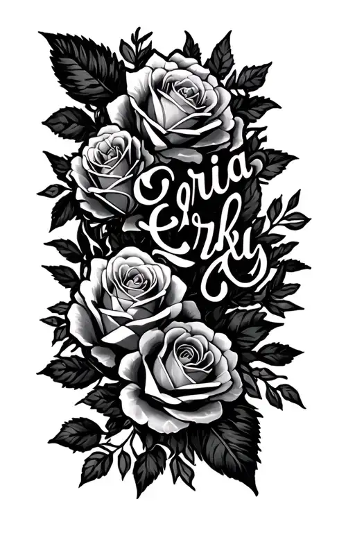 "Erika " Mexican roses tattoo design idea