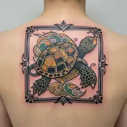 abstract turtle  tattoo design idea