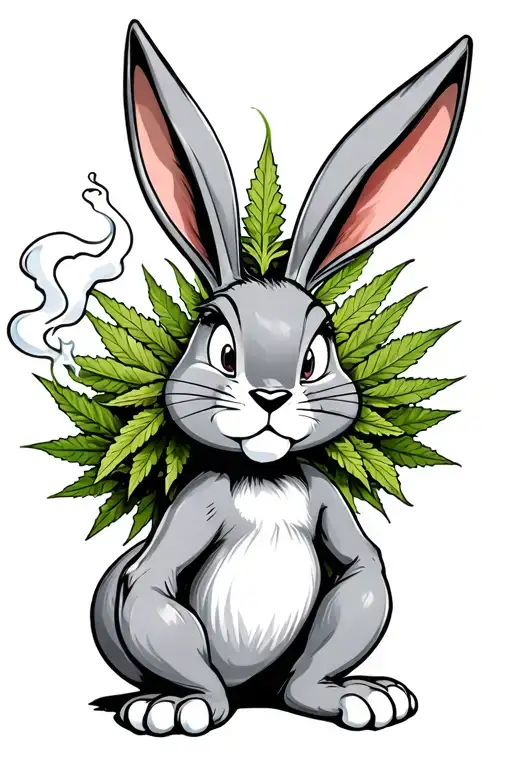 bugs bunny smoking weed tattoo design idea