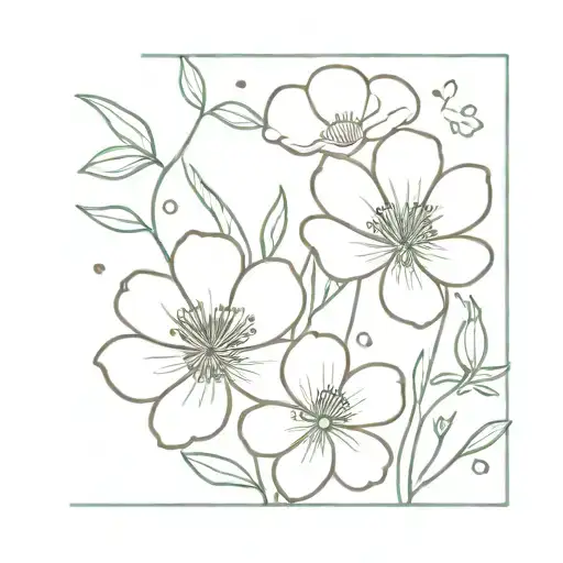 buttercup flowers and a sun shining tattoo design idea