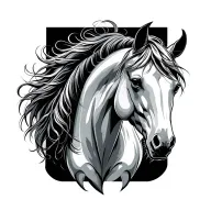 healing heart horse tattoo design idea