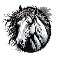 healing heart horse tattoo design idea