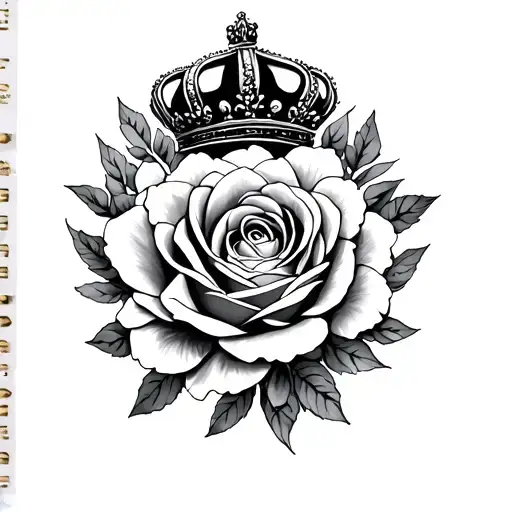 name Rosa in honor of mother add crown and flowers tattoo design idea