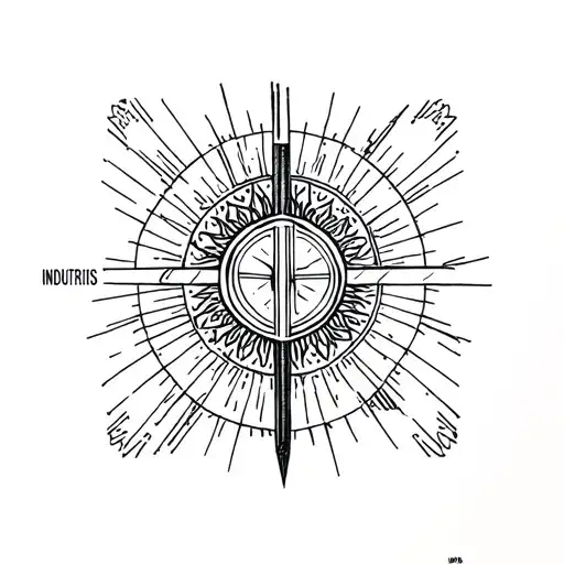 "industrious," "powerful," or "ruler," tattoo design idea