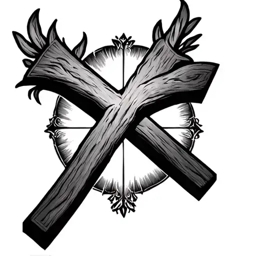 cross with Matthew 11:28 tattoo design idea