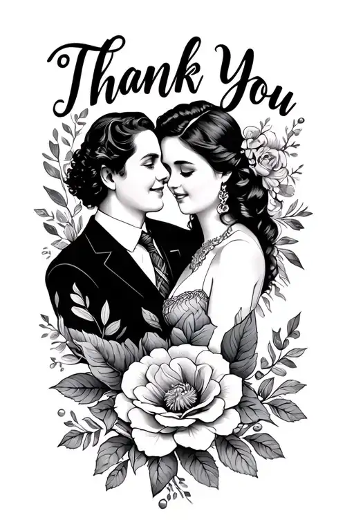 thank you mom and dad memorial tattoo design idea