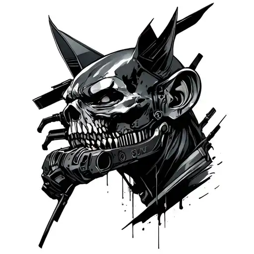 Adam smasher cyberpunk 2077 tattoo design idea