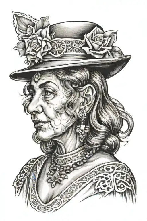 Jewish woman tattoo design idea