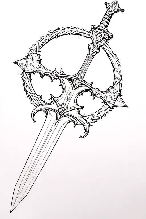 Joan of arc sword tattoo design idea