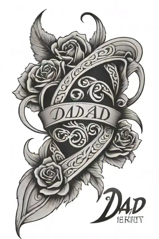 dad memorial, love , Eternity symbol tattoo design idea