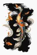 koi fish jumping tattoo design idea