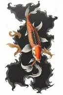 koi fish jumping tattoo design idea
