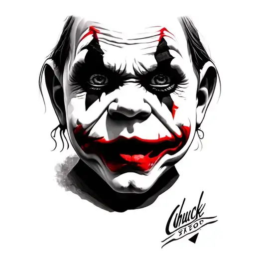chucky joker face tattoo tattoo design idea