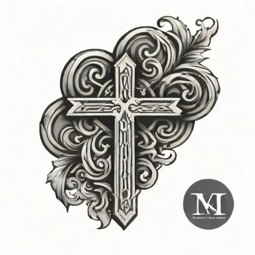 roman numerals with tombstone tattoo design idea