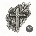 roman numerals with tombstone tattoo design idea