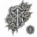 roman numerals with tombstone tattoo design idea