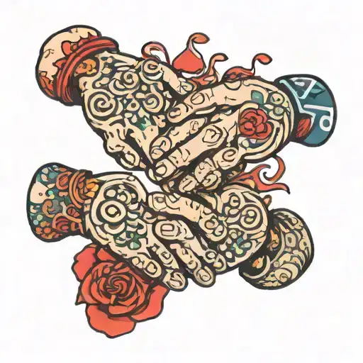 3 brothers holding hands tattoo design idea