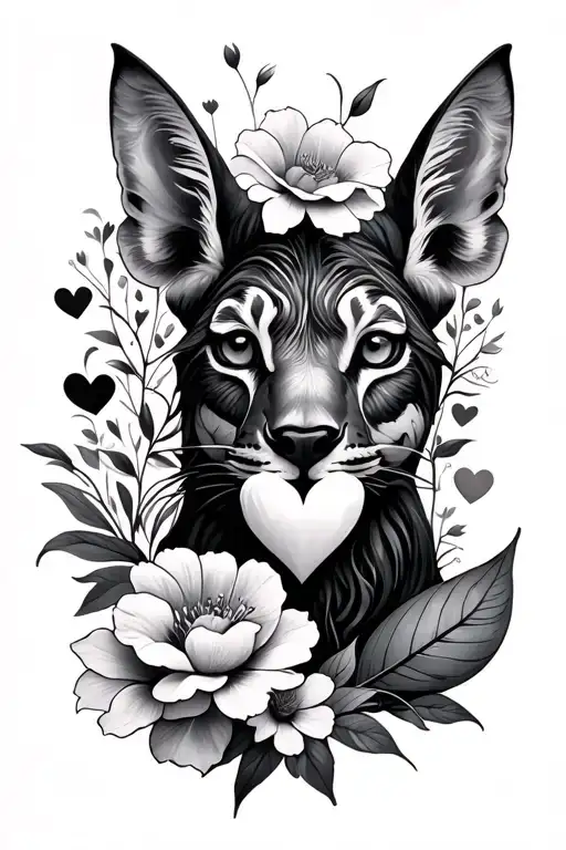 kintsugi style tattoo with flowers animals and hearts tattoo design idea