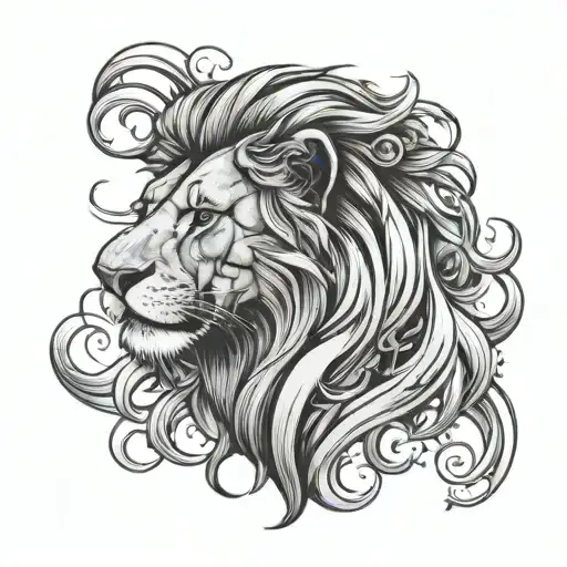 lion heart tattoo design idea
