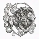 lion heart tattoo design idea