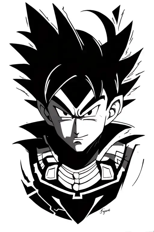 dragon ball Z with Aztec inspiration  tattoo design idea