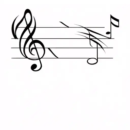 muse of music notes tattoo design idea
