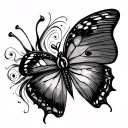 Evil Eye Butterfly tattoo design idea