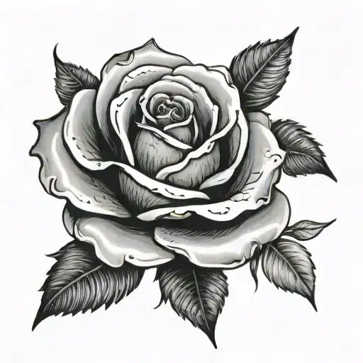 concrete rose tattoo design idea