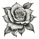 concrete rose tattoo design idea