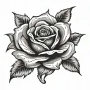 concrete rose tattoo design idea