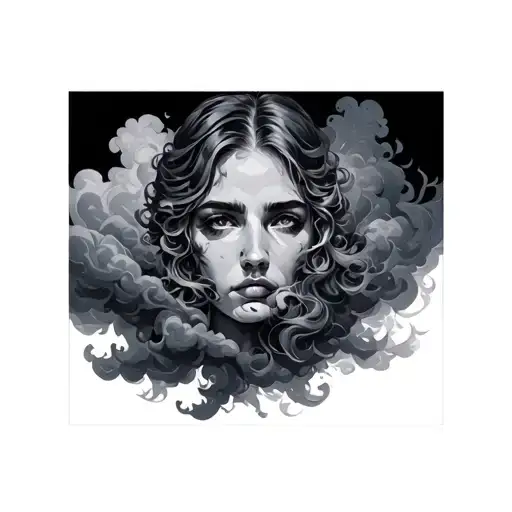 Coverup Clouds and Smoke tattoo design idea